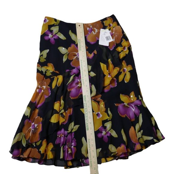 NWT Jones New York 100% Silk Size 4 Floral Flowy Y2K 90s - Picture 5 of 10